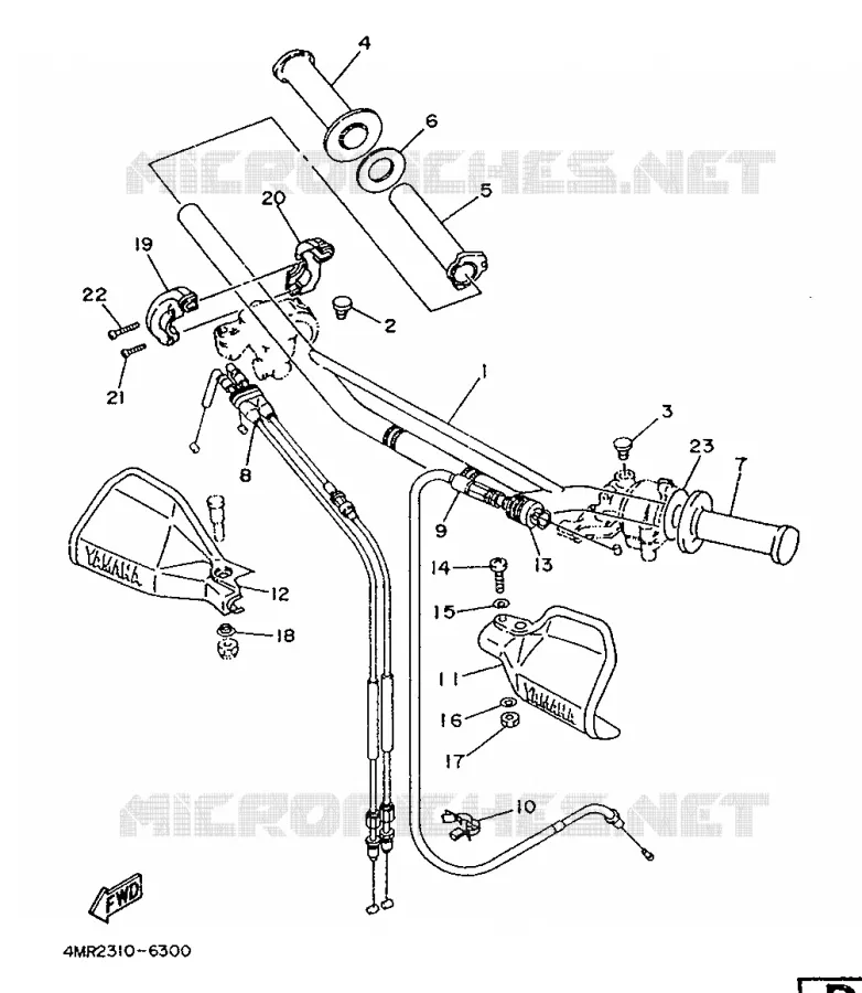 GUIDON ET CABLES Yamaha MOTO 250 1996 TTR  TT250R