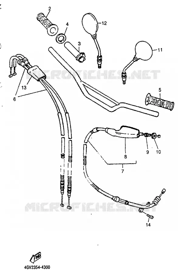 GUIDON ET CABLES Yamaha MOTO 600 1994 TTE  TT600E