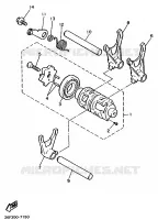 BARILLET DE SELECTION / FOURCHETTES pour Yamaha TT600E de 1997