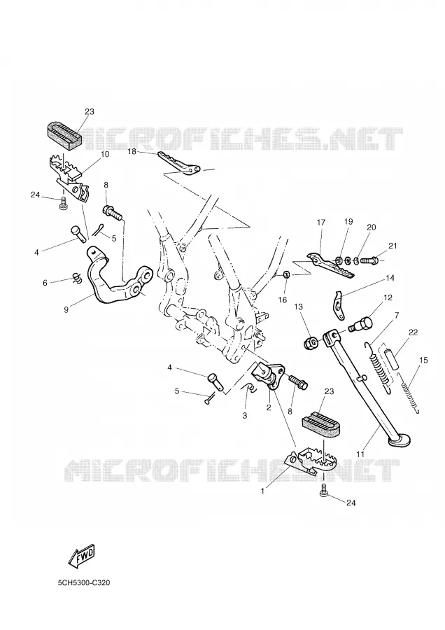 BEQUILLE / REPOSE PIEDS Yamaha MOTO 600 2004 TTRE  TT600RE