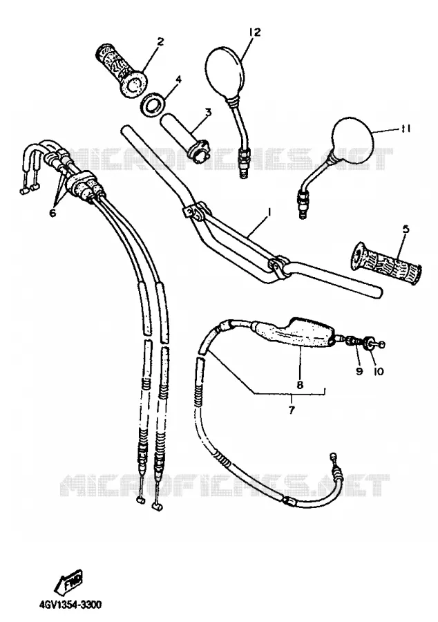 GUIDON ET CABLES Yamaha MOTO 600 1993 TT  TT600S