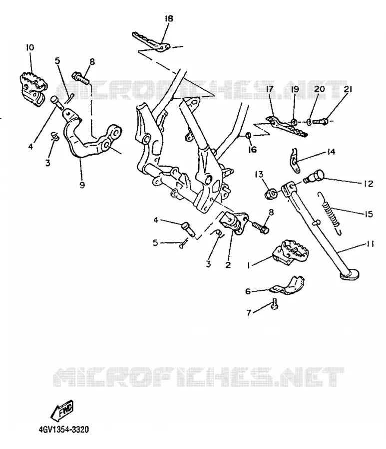 SUPPORT / REPOSE PIEDS Yamaha MOTO 600 1993 TT  TT600S