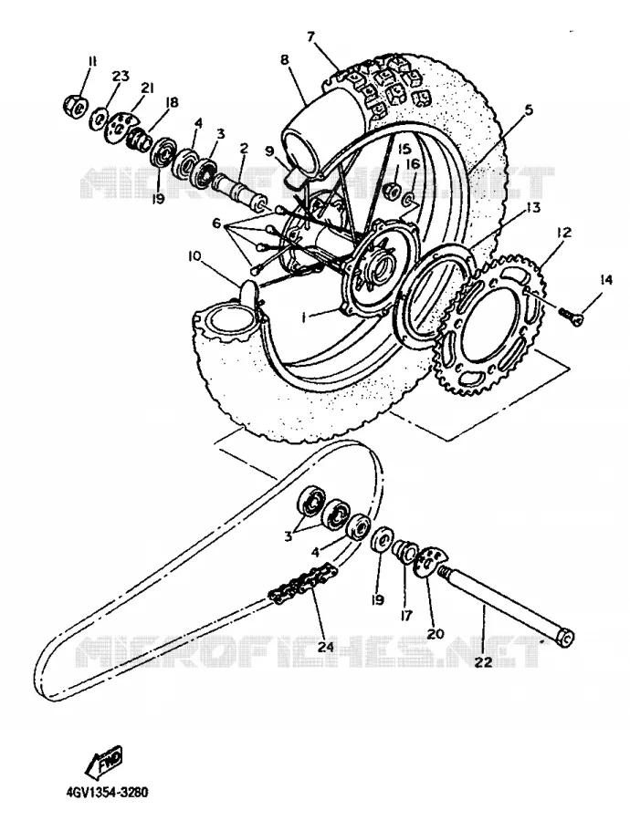 ROUE ARRIERE Yamaha MOTO 600 1995 TT  TT600S