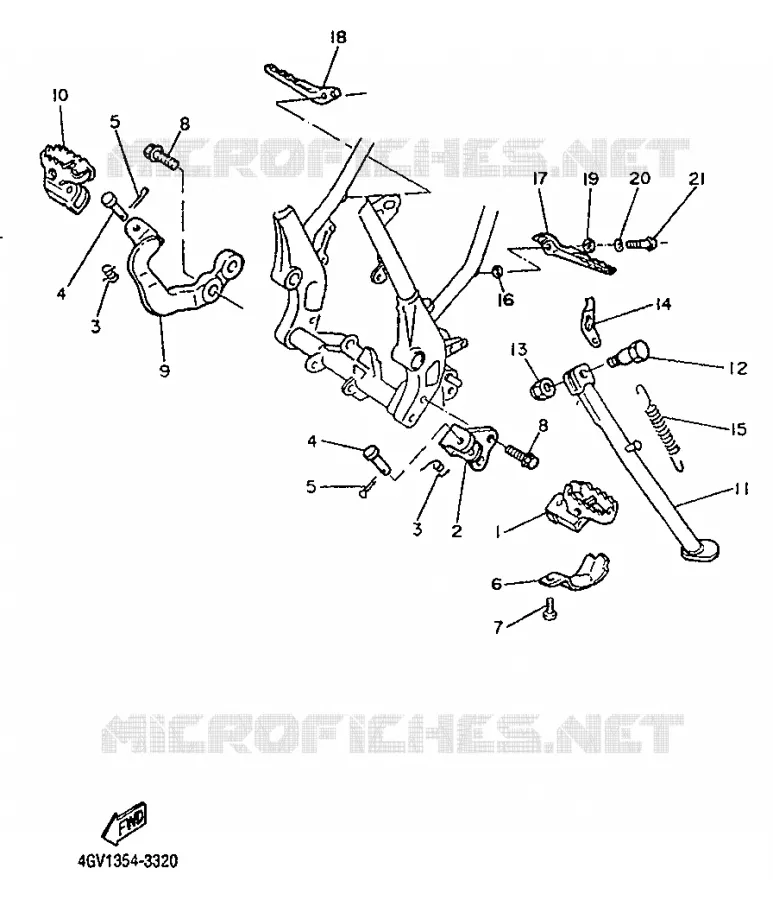 SUPPORT / REPOSE PIEDS Yamaha MOTO 600 1995 TT  TT600S