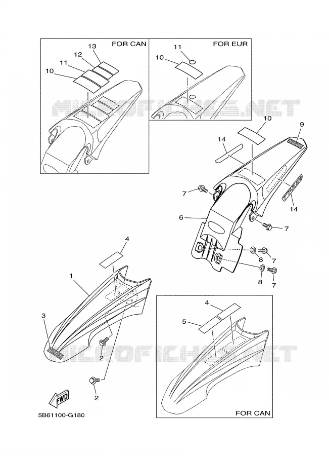 GARDE BOUE Yamaha MOTO 110 2008 TTRE  TT-R110E