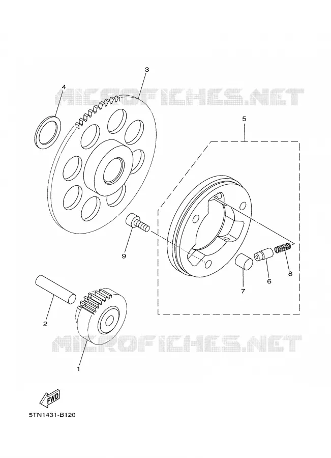 EMBRAYAGE DE DEMARREUR Yamaha MOTO 110 2009 TTRE  TT-R110E