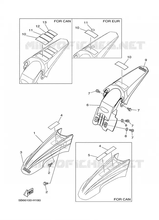 GARDE BOUE Yamaha MOTO 110 2009 TTRE  TT-R110E