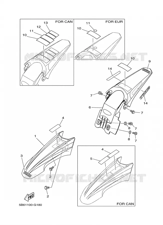 GARDE BOUE Yamaha MOTO 110 2008 TTRE  TT-R110EX