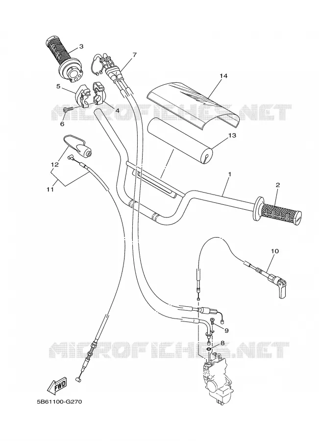 GUIDON ET CABLES Yamaha MOTO 110 2009 TTRE  TT-R110EY