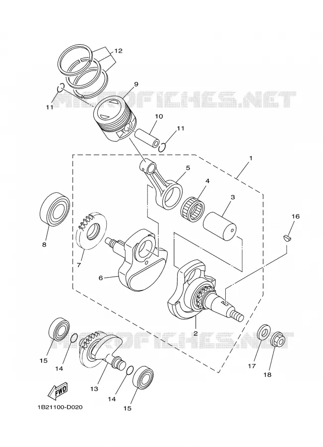 VILEBREQUIN / PISTON Yamaha MOTO 125 2005 TTRE  TTR125E