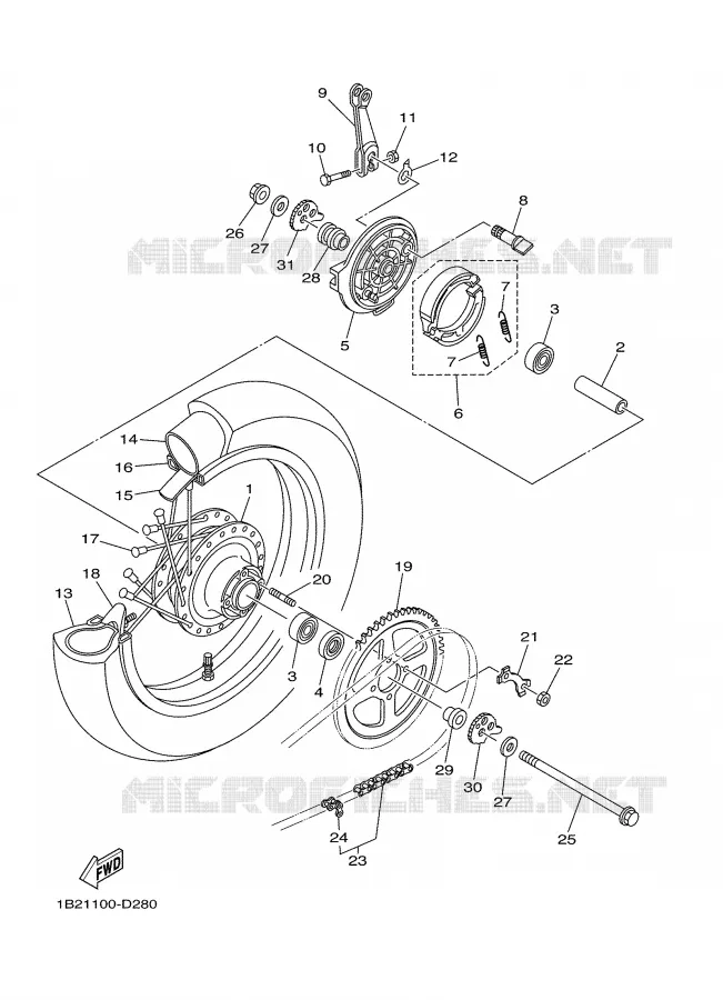 ROUE ARRIERE Yamaha MOTO 125 2006 TTRE  TTR125E