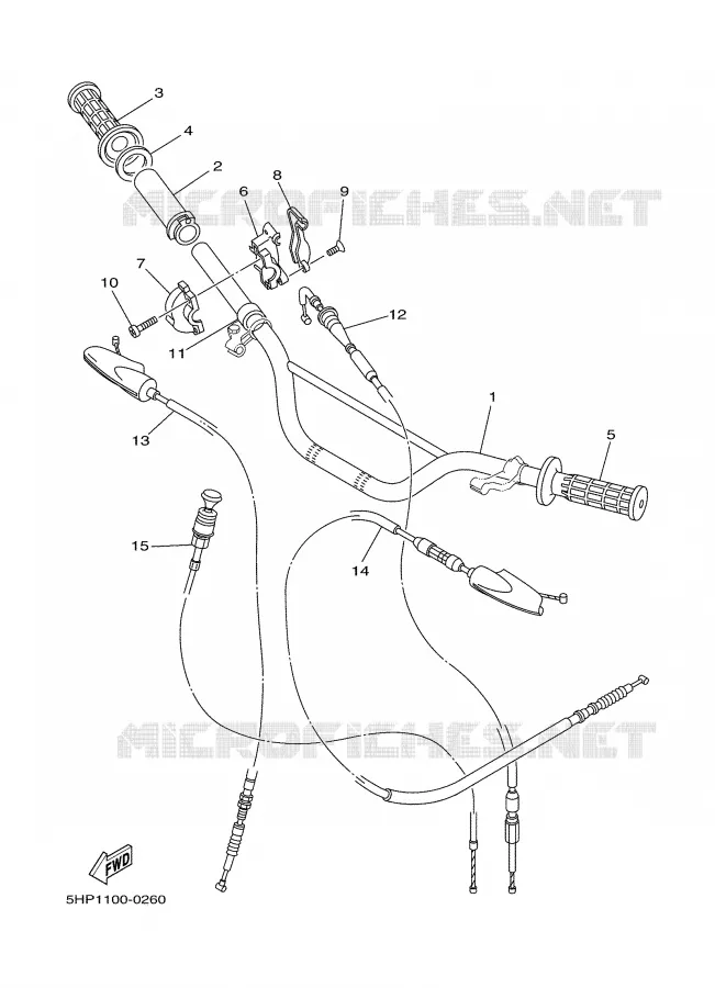 GUIDON ET CABLES Yamaha MOTO 125 2007 TTRE  TTR125EW