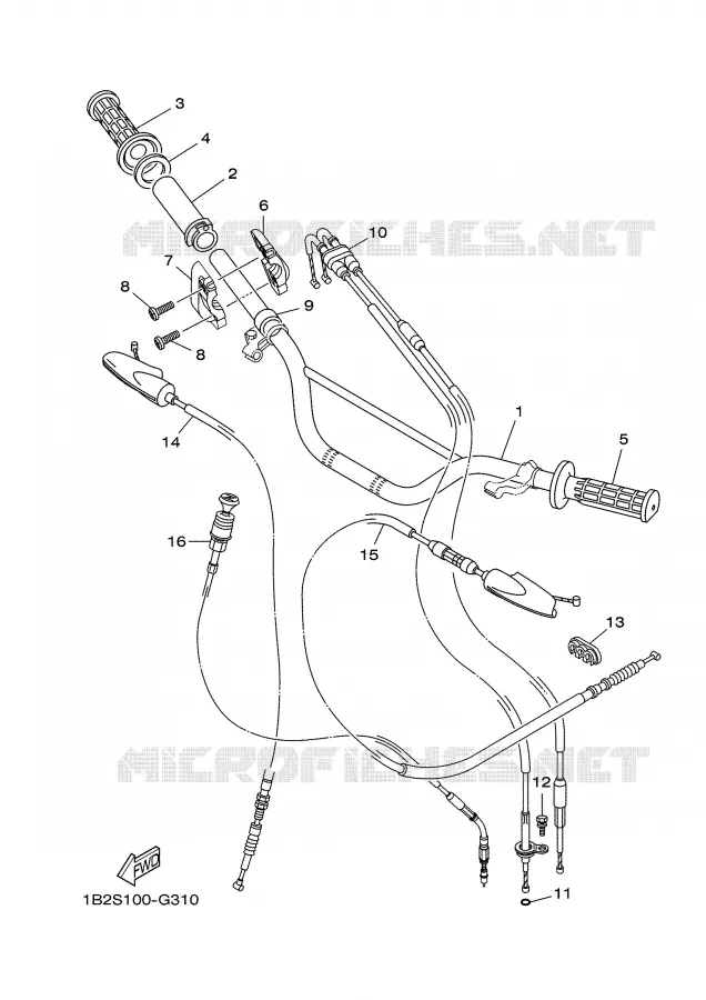 GUIDON ET CABLES Yamaha MOTO 125 2008 TTRE  TTR125EX