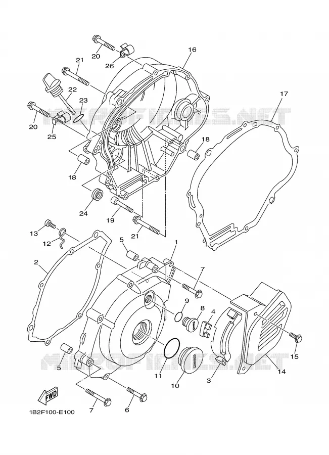 CARTER - MOTEUR 1 Yamaha MOTO 125 2009 TTRE  TT-R125EY