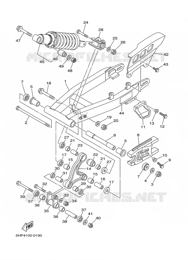 BRAS OSCILLANT / AMORTISSEUR Yamaha MOTO 125 2002 TTR  TTR125L