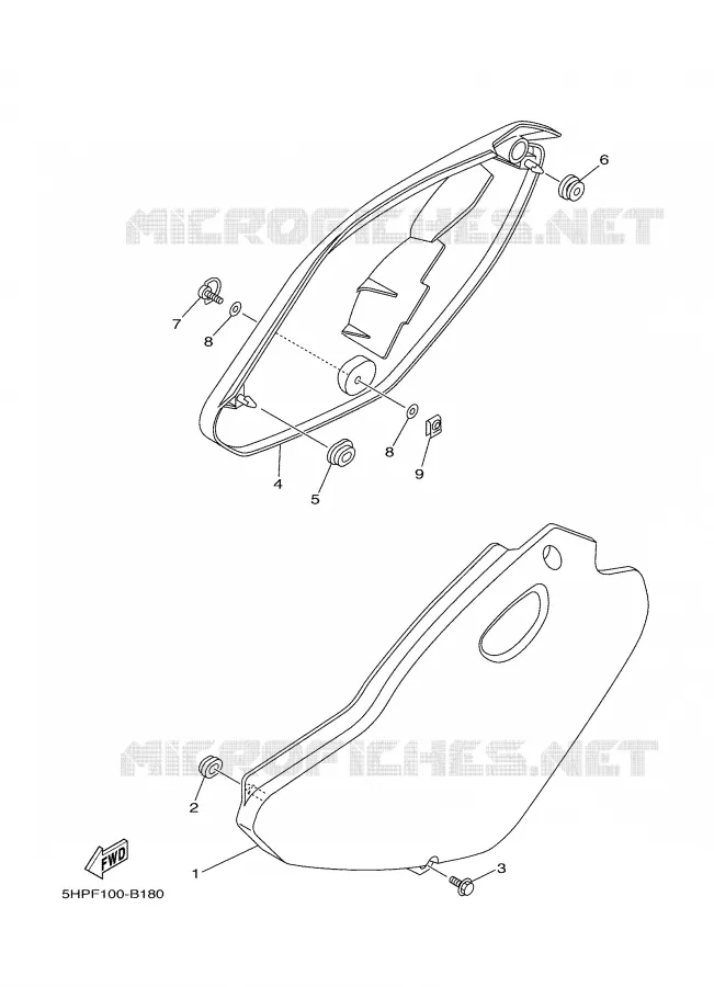 COUVERCLE LATERAL Yamaha MOTO 125 2006 TTR  TTR125L