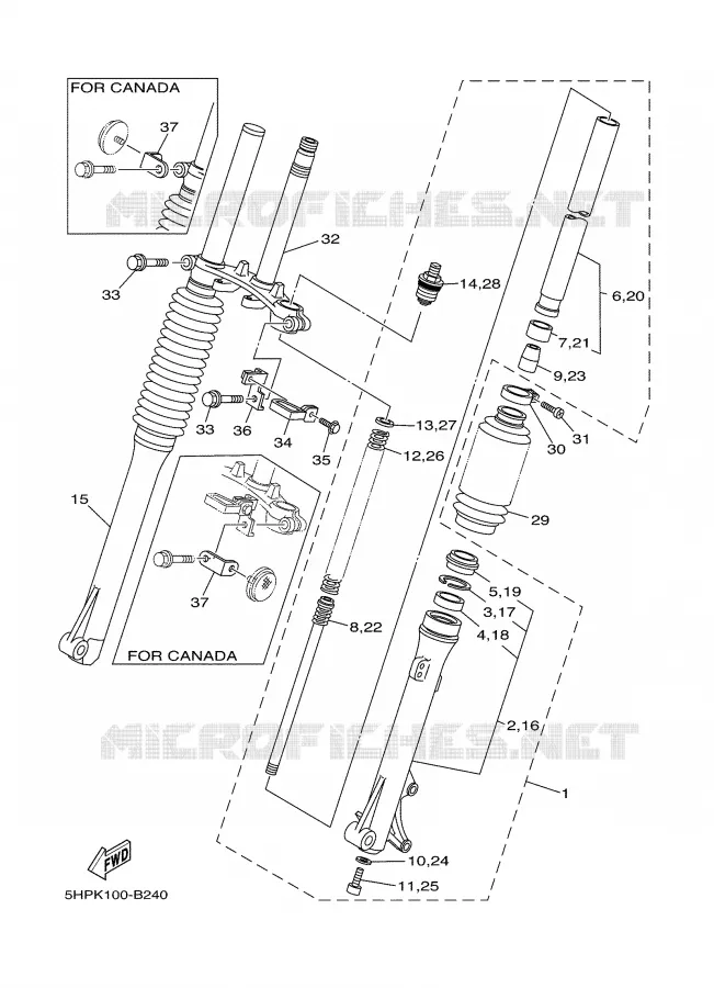 FOURCHE 2 Yamaha MOTO 125 2003 TTR  TTR125LER