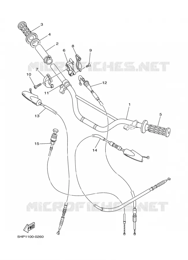GUIDON ET CABLES Yamaha MOTO 125 2005 TTR  TTR125LET