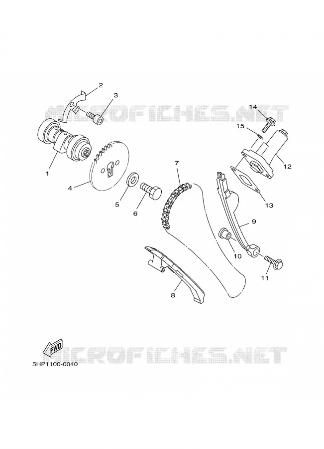 ARBRE A CAMES / CHAINE DE DISTRIBUTION Yamaha MOTO 125 2007 TTR  TTR125LEW