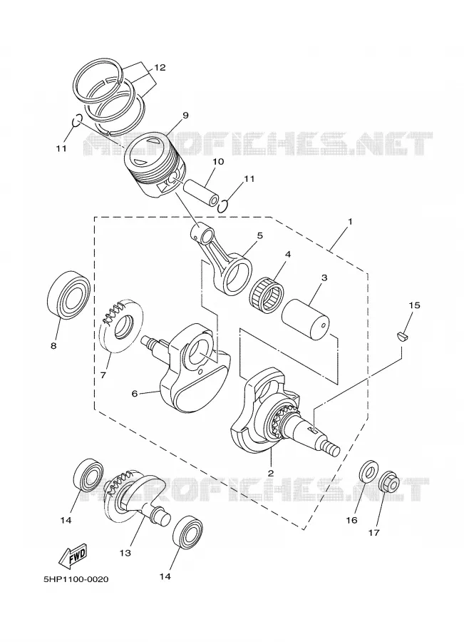 VILEBREQUIN / PISTON Yamaha MOTO 125 2004 TTR  TTR125LS