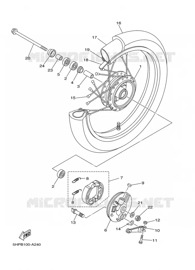 ROUE AVANT Yamaha MOTO 125 2004 TTR  TTR125LS