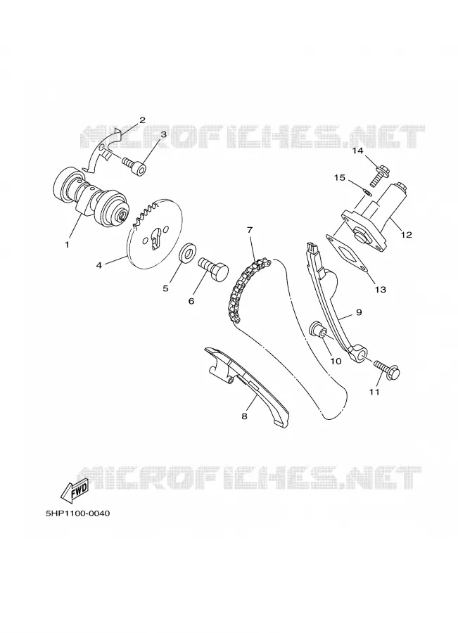 ARBRE A CAMES / CHAINE DE DISTRIBUTION Yamaha MOTO 125 2005 TTR  TT-R125LT