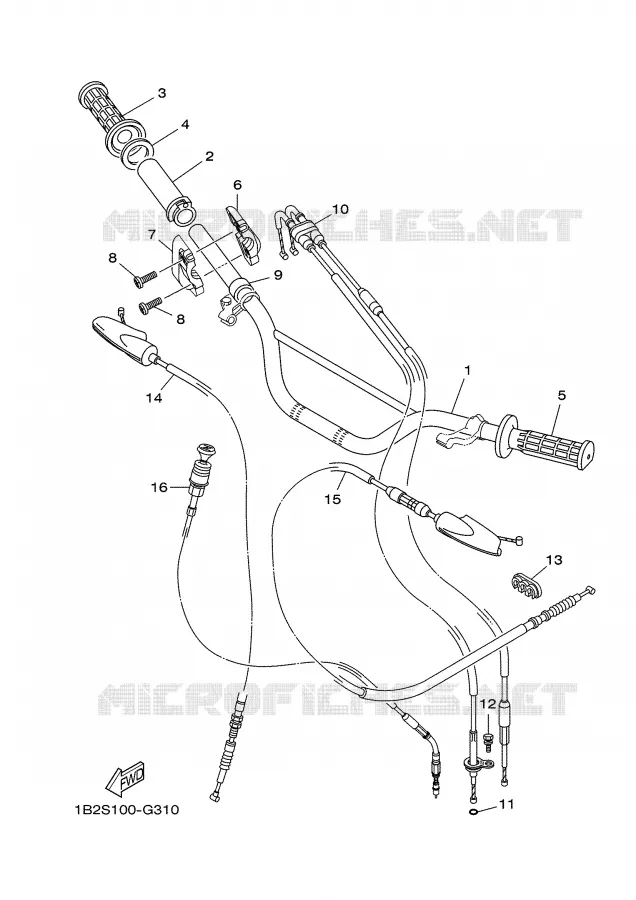 GUIDON ET CABLES Yamaha MOTO 125 2009 TTR BIG WHEELS  TT-R125LWE