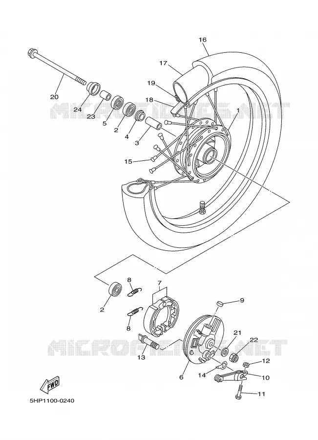 ROUE AVANT Yamaha MOTO 125 2000 TTR  TTR125M