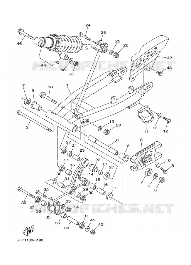 BRAS OSCILLANT / AMORTISSEUR Yamaha MOTO 125 2000 TTR  TTR125M