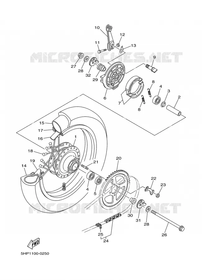 ROUE ARRIERE Yamaha MOTO 125 2000 TTR  TTR125M