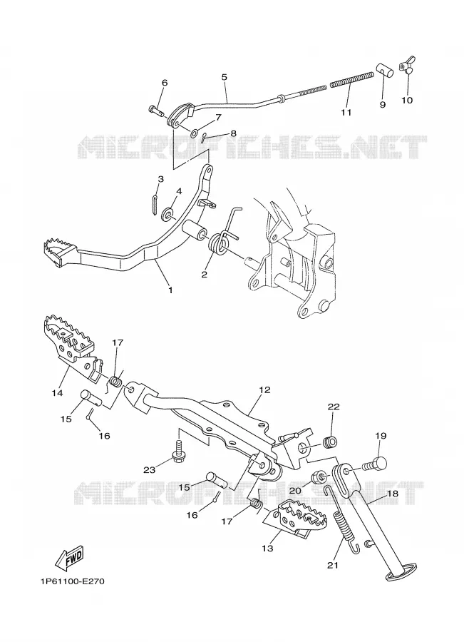 BEQUILLE / REPOSE PIEDS Yamaha MOTO 50 2007 TTRE  TTR50EW