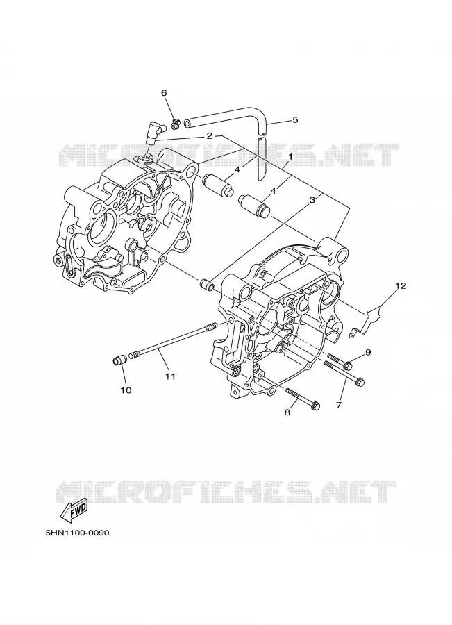 CARTER MOTEUR Yamaha MOTO 90 2000 TTR  TTR90