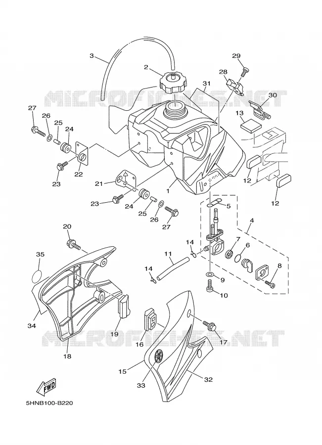 RESERVOIR A ESSENCE Yamaha MOTO 90 2003 TTR  TTR90