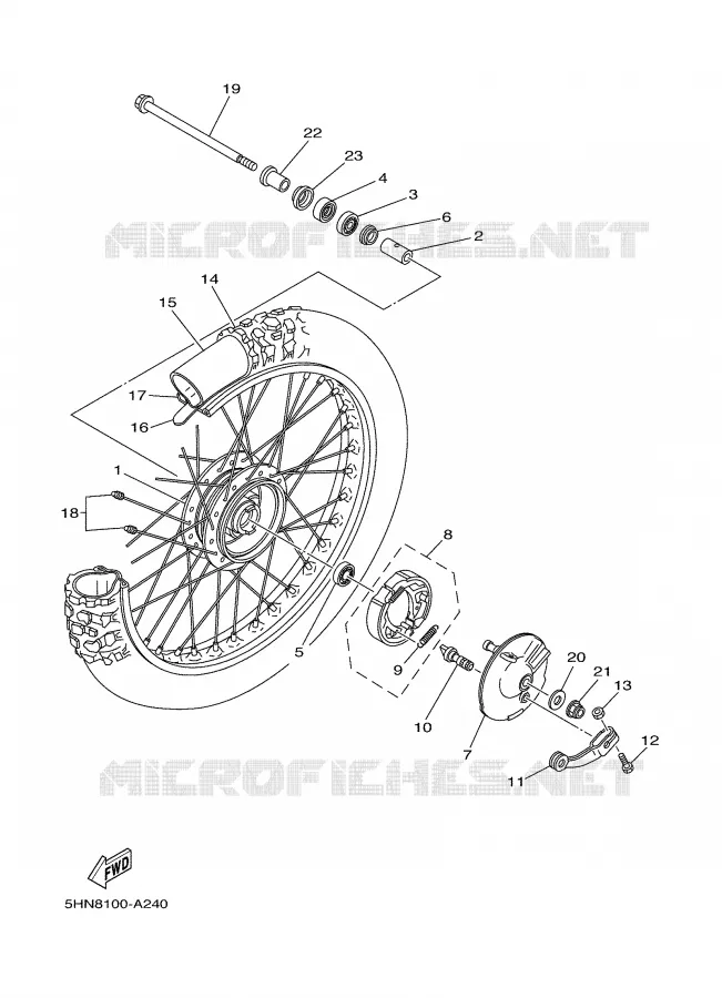 ROUE AVANT Yamaha MOTO 90 2003 TTR  TTR90