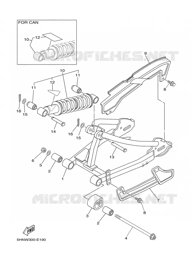 BRAS OSCILLANT / AMORTISSEUR Yamaha MOTO 90 2006 TTR  TTR90