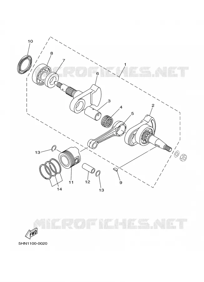 VILEBREQUIN / PISTON Yamaha MOTO 90 2007 TTR  TTR90