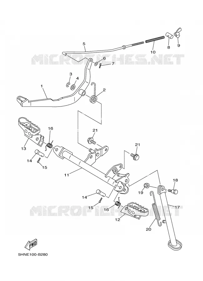 SUPPORT / REPOSE PIEDS Yamaha MOTO 90 2003 TTRE  TTR90E