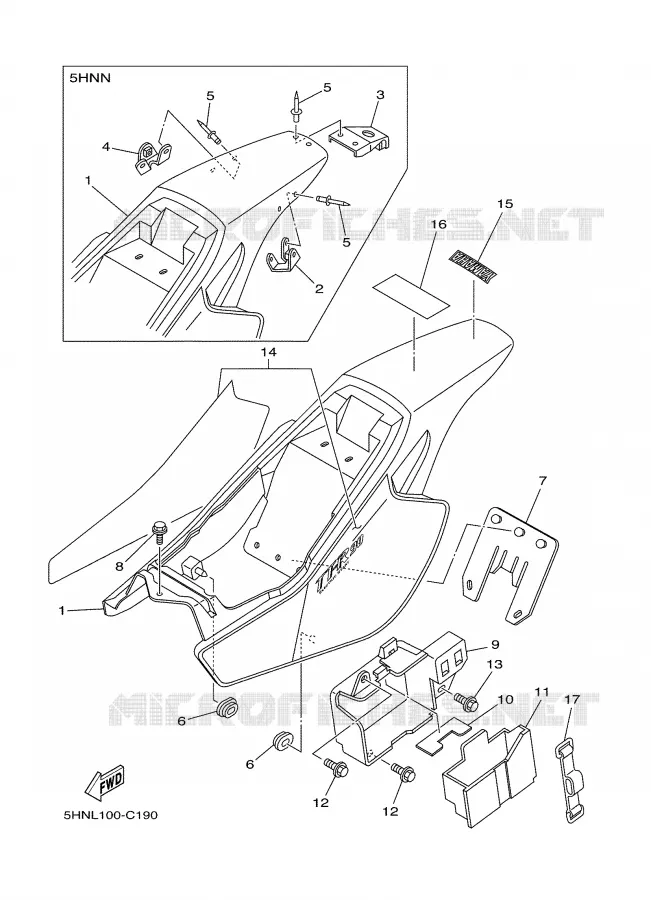 COUVERCLE LATERAL Yamaha MOTO 90 2004 TTRE  TTR90E