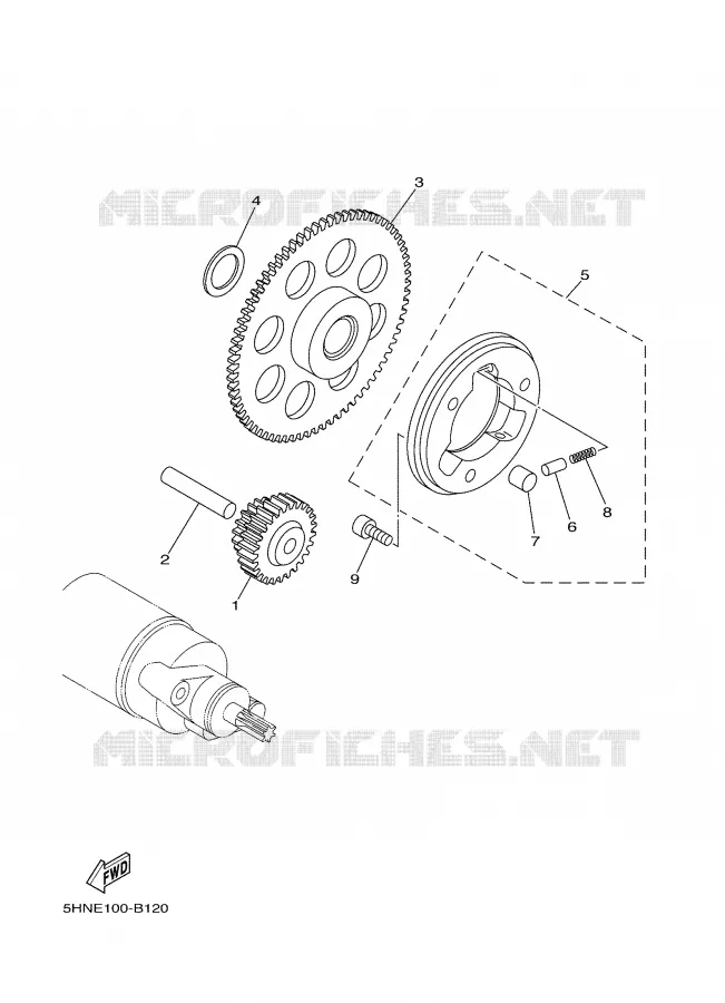 EMBRAYAGE DE DEMARREUR Yamaha MOTO 90 2004 TTRE  TTR90ES