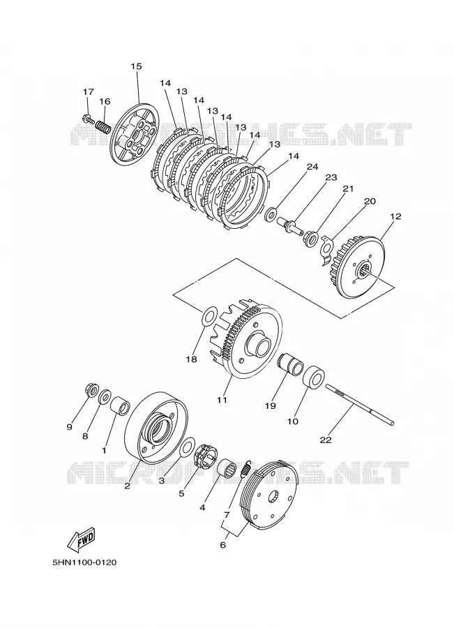 EMBRAYAGE DE DEMARREUR Yamaha MOTO 90 2007 TTRE  TTR90EW