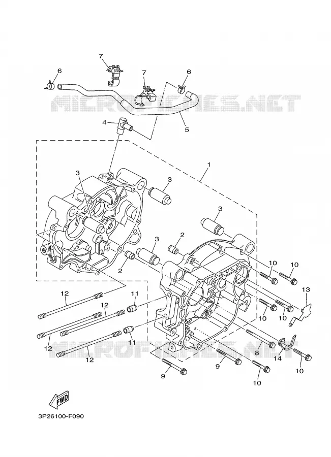 CARTER MOTEUR Yamaha MOTO 90 2007 TTRE  TTR90EW
