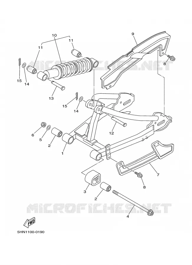 BRAS OSCILLANT / AMORTISSEUR Yamaha MOTO 90 2000 TTR  TTR90M