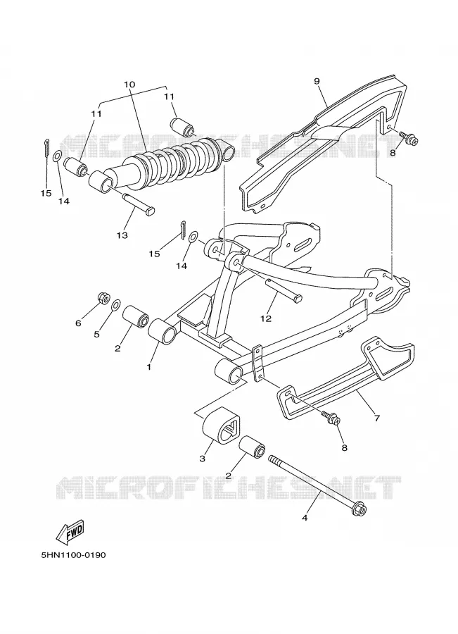 BRAS OSCILLANT / AMORTISSEUR Yamaha MOTO 90 2002 TTR  TTR90P