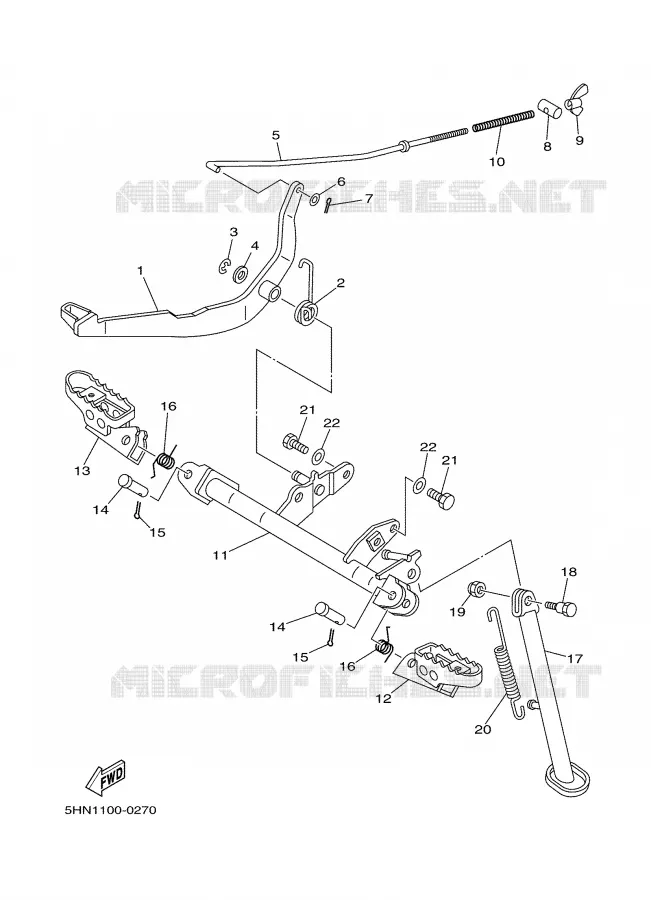 SUPPORT / REPOSE PIEDS Yamaha MOTO 90 2002 TTR  TTR90P
