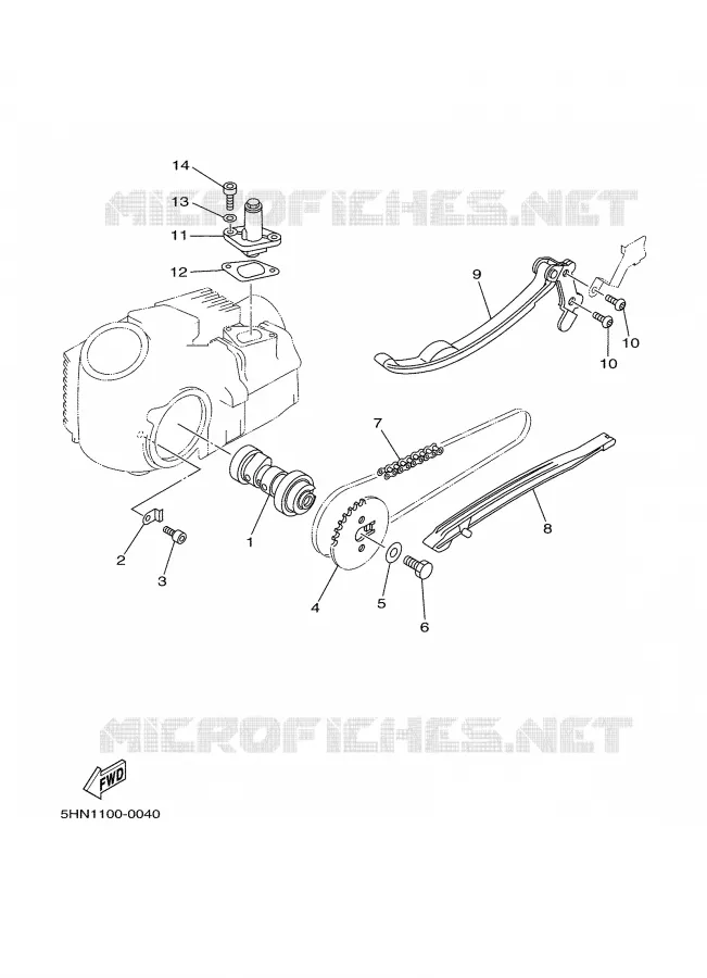 ARBRE A CAMES / CHAINE DE DISTRIBUTION Yamaha MOTO 90 2003 TTR  TTR90R
