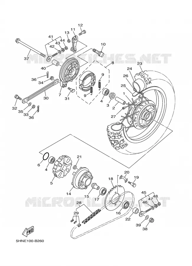 ROUE ARRIERE Yamaha MOTO 90 2004 TTR  TTR90S