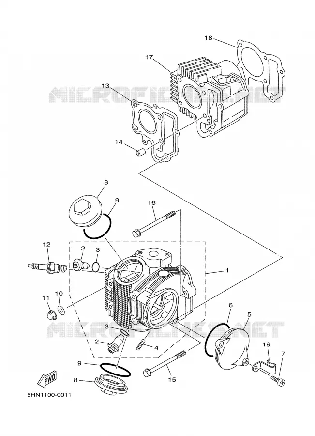 CULASSE Yamaha MOTO 90 2005 TTR  TTR90T