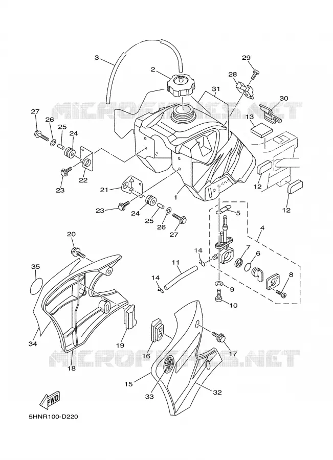 RESERVOIR A ESSENCE Yamaha MOTO 90 2005 TTR  TTR90T
