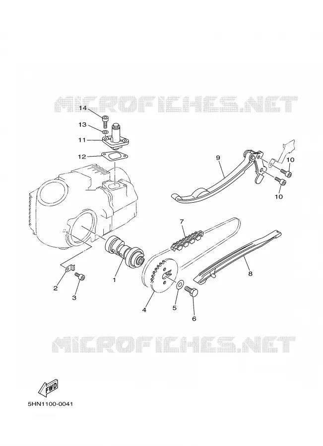 ARBRE A CAMES / CHAINE DE DISTRIBUTION Yamaha MOTO 90 2006 TTR  TTR90V