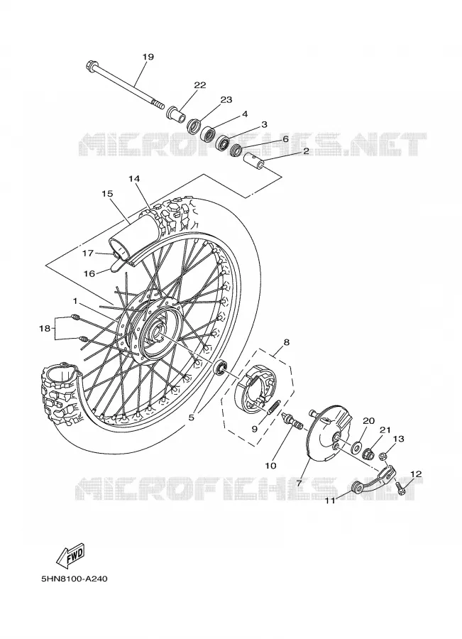ROUE AVANT Yamaha MOTO 90 2006 TTR  TTR90V